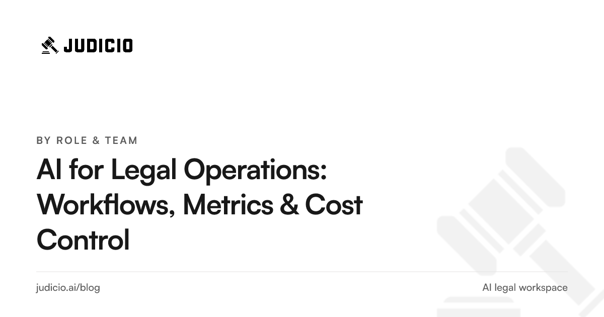 A legal operations team standardizing workflows, tracking metrics, and controlling cost on one AI workspace