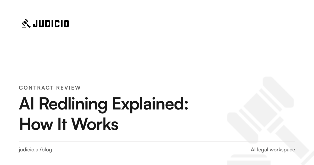 AI redlining a contract with tracked changes, refine options, and a Word redline export