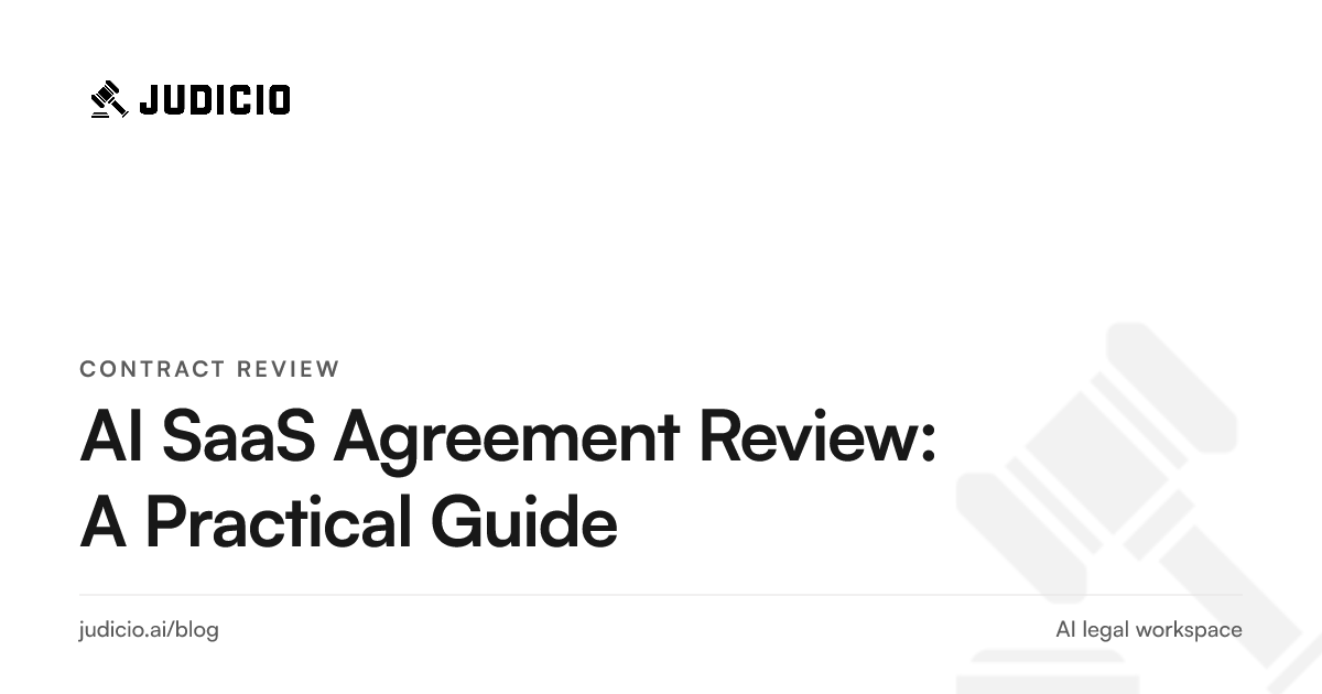 A lawyer using AI to review a SaaS agreement, checking the data processing addendum, SLAs, and exit rights