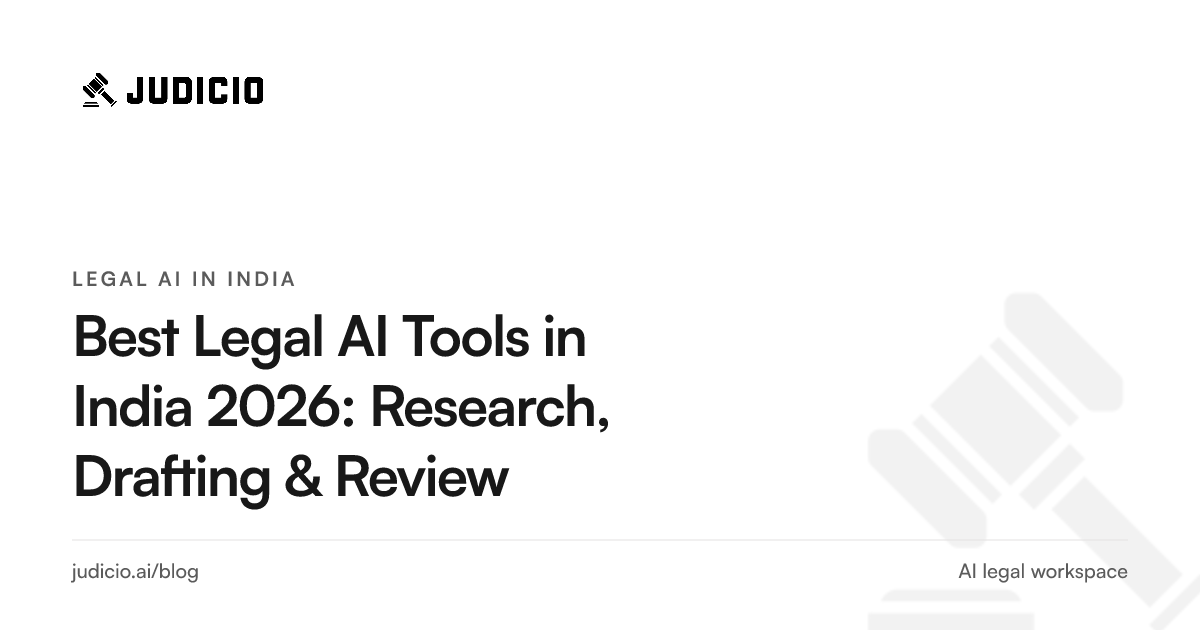 Best legal AI tools in India 2026 compared for advocates, law firms, and in-house teams