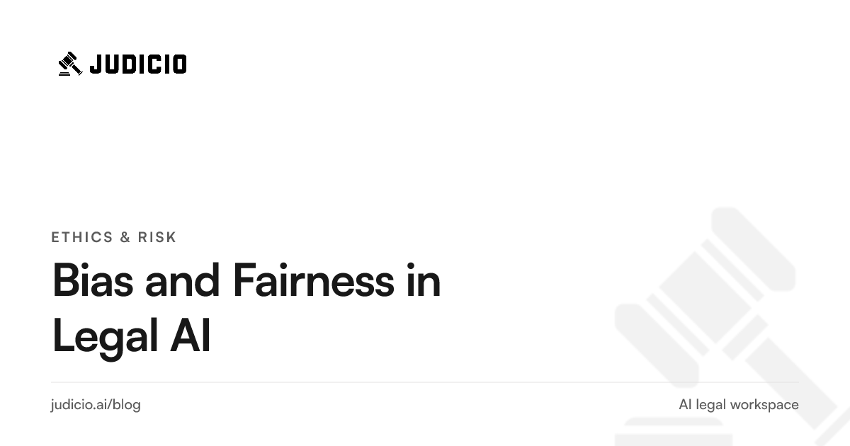 Bias and fairness in legal AI, showing data sources flowing into a balanced, human-reviewed output
