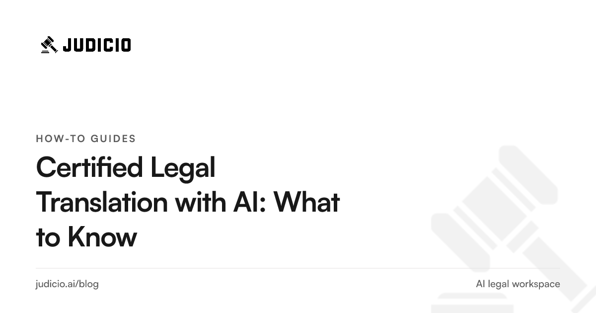 A certified legal translation workflow pairing an AI draft with a human translator's certificate of accuracy