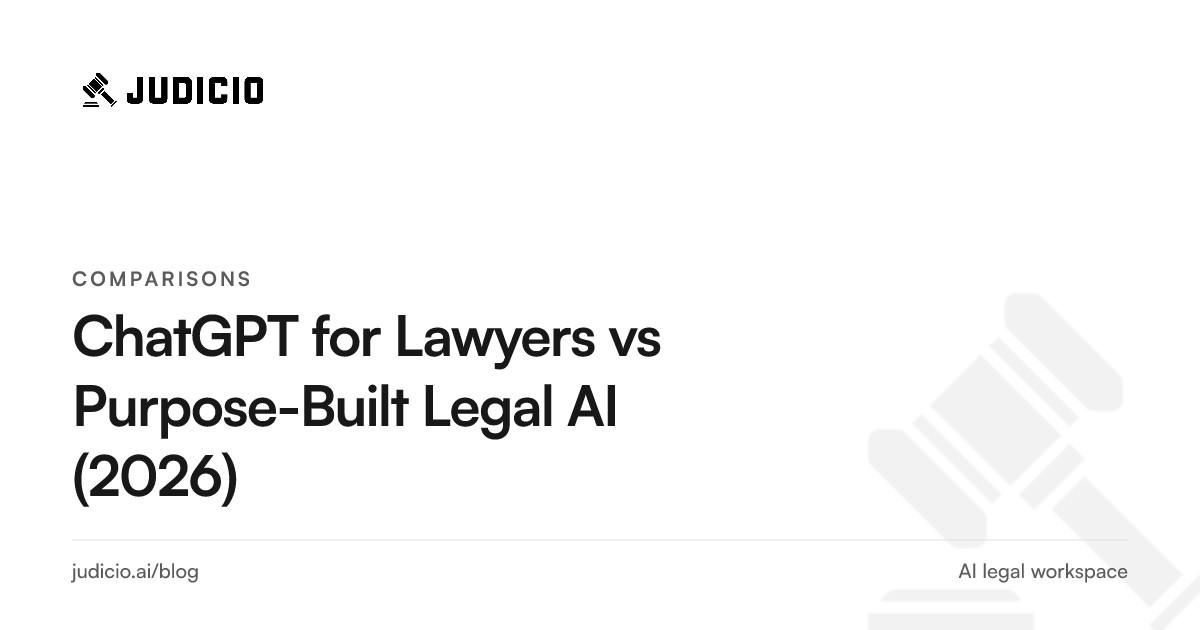Split illustration comparing a general chatbot with purpose-built legal AI citing case law