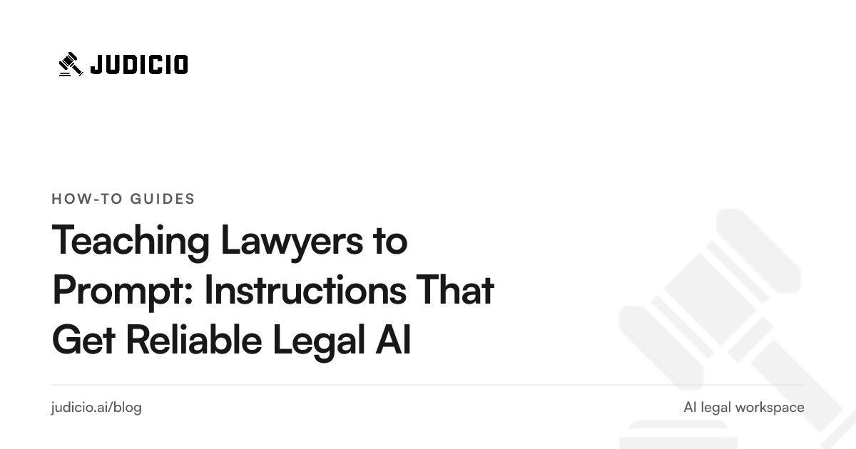A lawyer refining an AI instruction from a vague one-line request into a structured brief with jurisdiction, format, and constraints