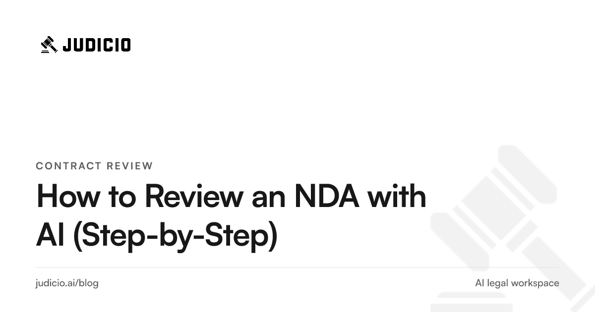 A lawyer using AI to review a non-disclosure agreement with page-cited findings and a redline export