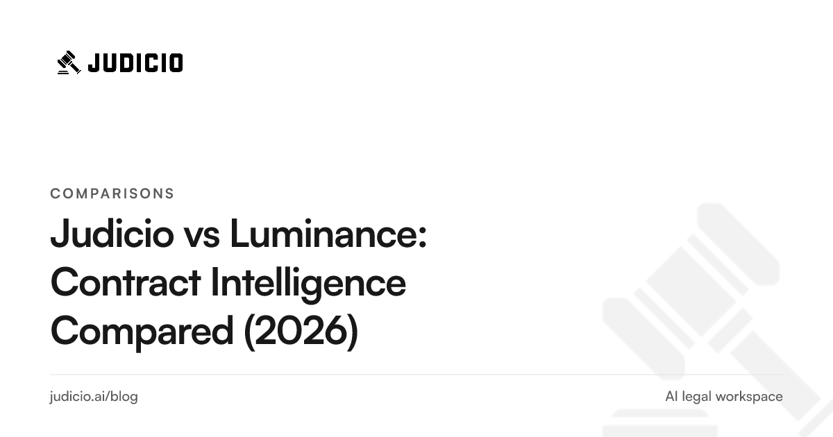 Judicio versus Luminance comparison for contract intelligence and legal document review in 2026