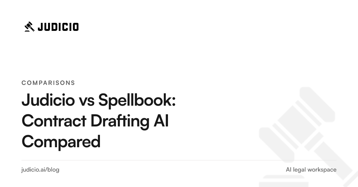 Comparison of Judicio and Spellbook contract drafting AI tools