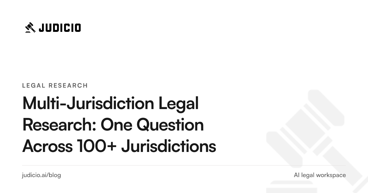 A single legal question fanning out to court databases across multiple jurisdictions and returning as a comparative, cited answer grid
