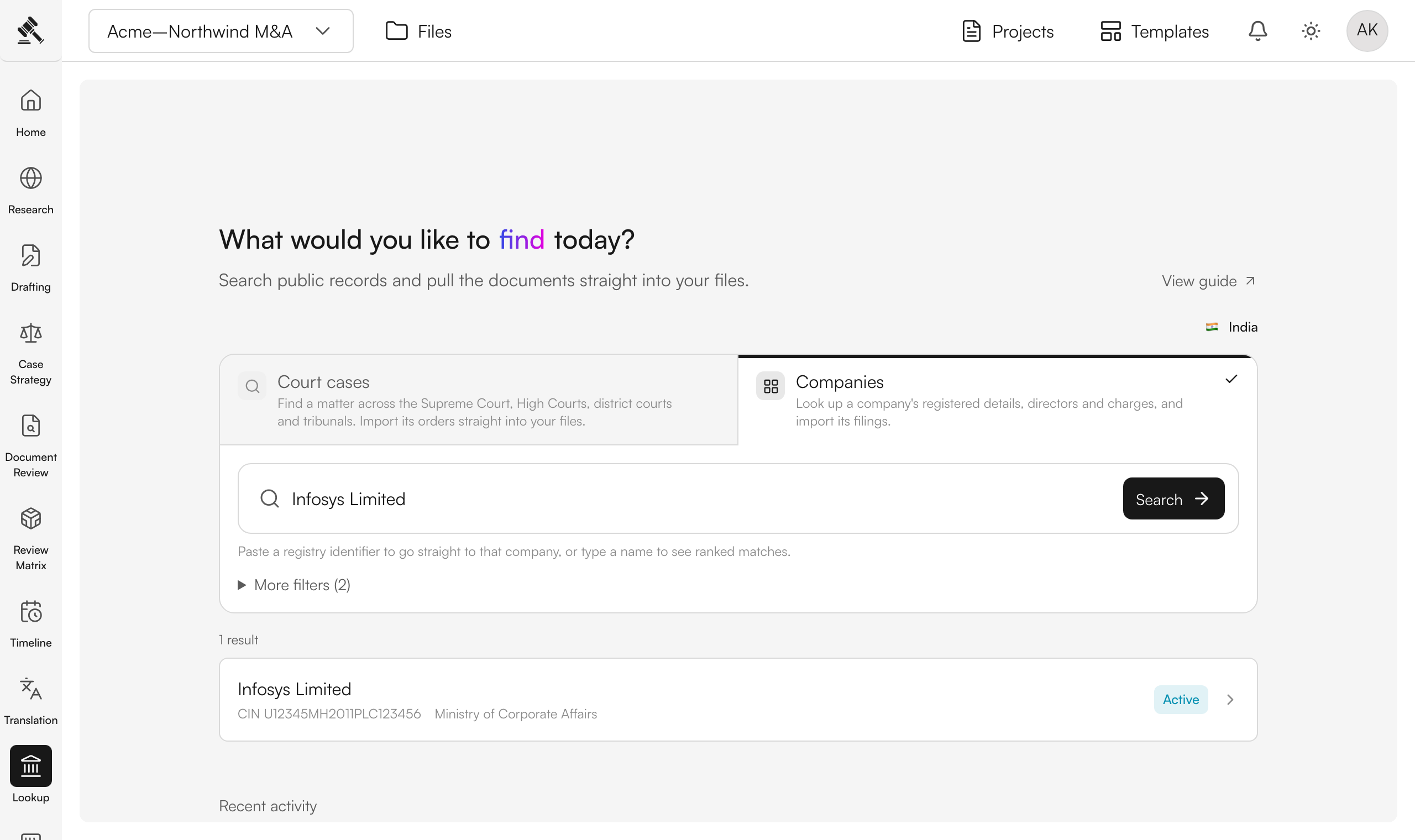 Judicio lookup walkthrough