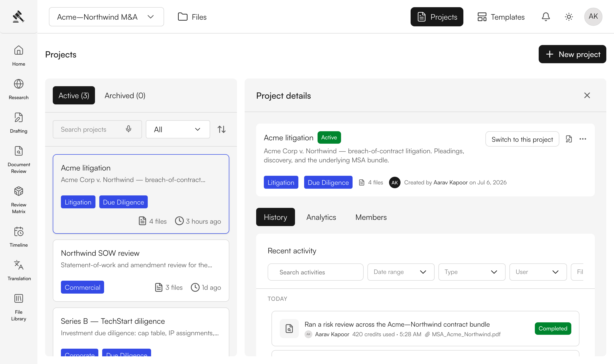 Judicio projects walkthrough